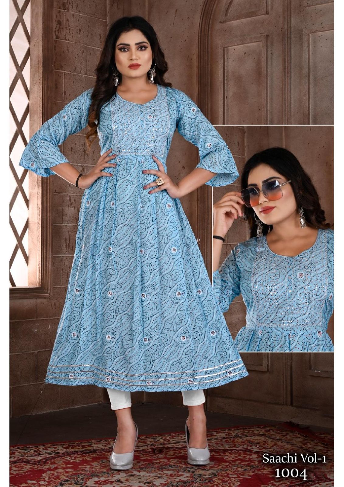 Beauty Saachi 1 Ethnic Wear Wholesale Anarkali Kurti Rayon Catalog
